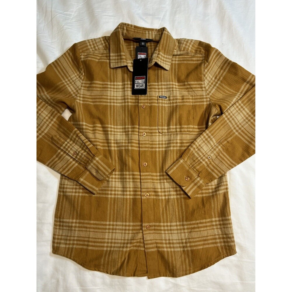 (NWT)Vision Street Wear Shirt Mens Small Plaid Long Sleeve Lightweight Flannel